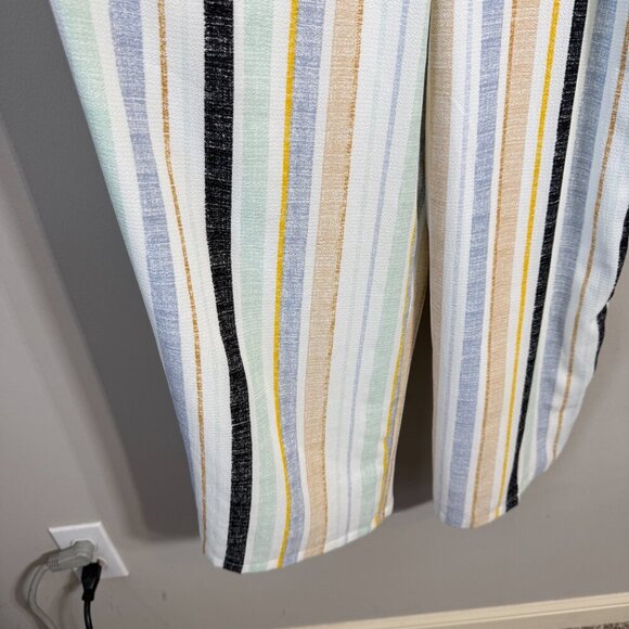 Daytrip Striped Wide Leg Jumpsuit Women's Small Multicolor Sleeveless Tie Front - Picture 8 of 11